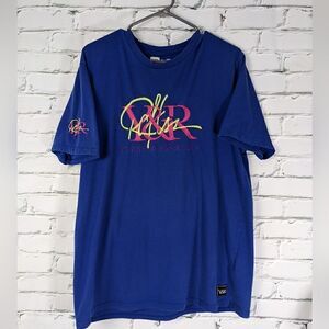 Young and Reckless Men's t-shirt Blue neon 80s style size XL
